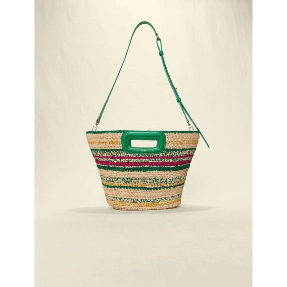Maje Multicolor Woven Bag with Green Accents - Picture 1 of 1